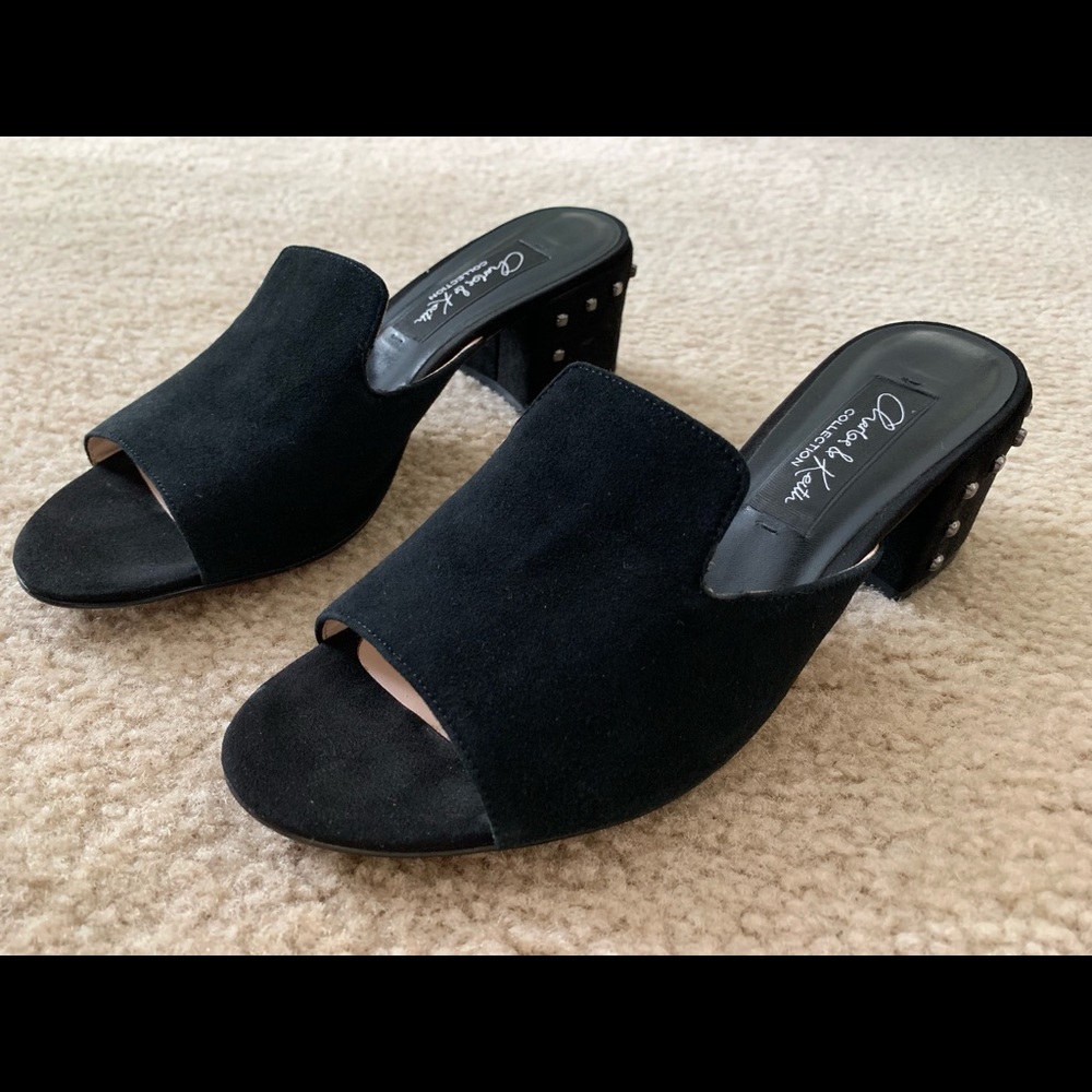 [Charles & Keith] limited edition suede stud mules
